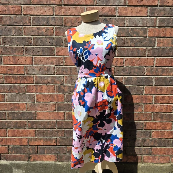 Anthropologie Whit Two Petal Crossback Dress Floral Mod Retro Tiki Twee - Picture 3 of 16